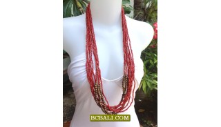 Beads Necklace Multi Strand Steels